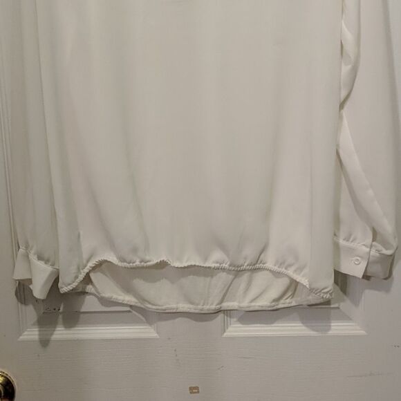 Ann Taylor Loft  white blouse Sz L - Picture 2 of 5